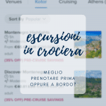 Quando prenotare le escursioni in crociera: prima o a bordo? Pro e contro reali Schermata dell’app Royal Caribbean con escursioni in crociera scontate prima della partenza