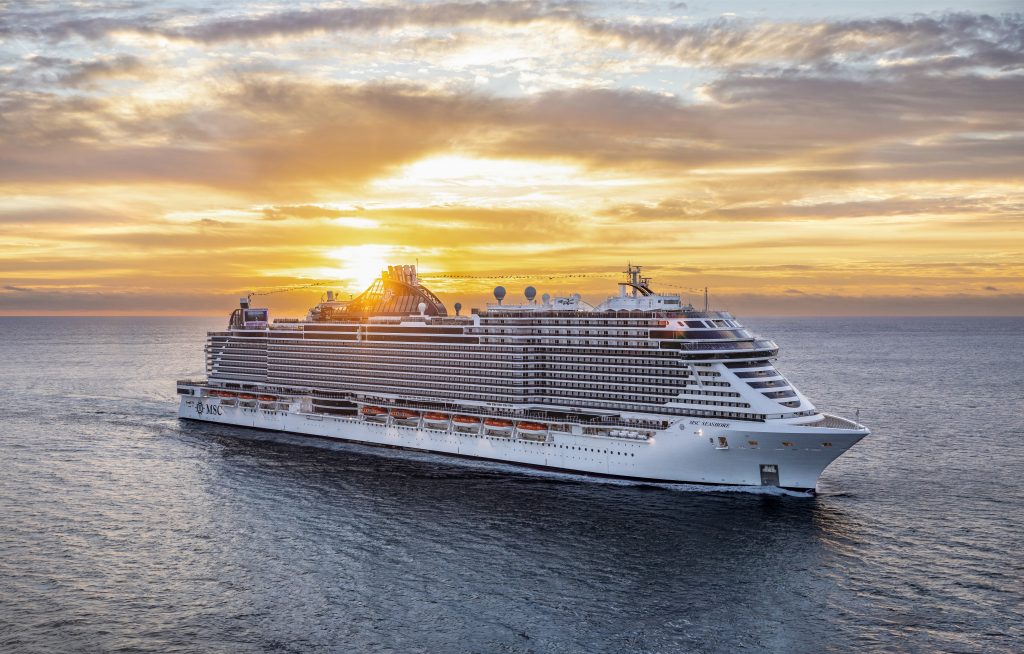 14 november 2021, MSC Seashore's first arrival in Miami - Photo credit Michel Verdure