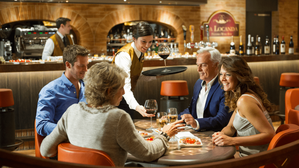 vino servito al ristorante MSC Crociere