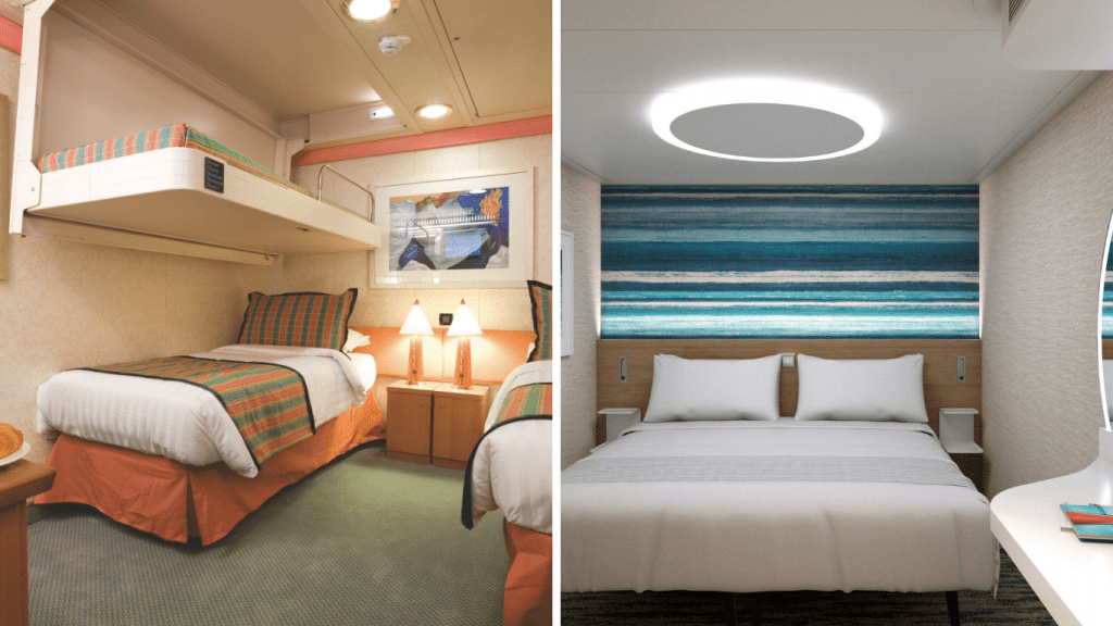 cabina interna vecchia vs cabina interna nave moderna