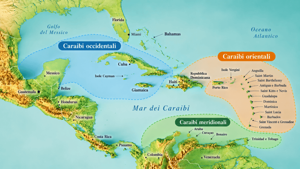Mappa dei Caraibi